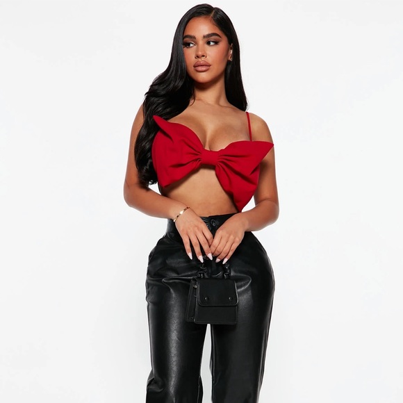 Fashion Nova Birthday Girl Bow Top - Red - Picture 5 of 7